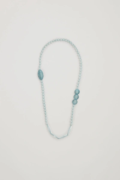 Shop Cos Frosted Glass Beaded Necklace In Turquoise