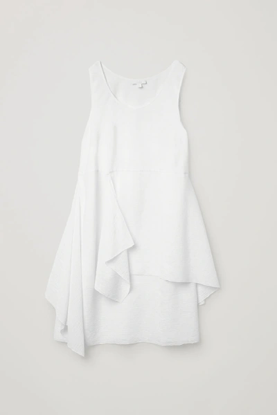 Shop Cos Plisse Cotton Dress In White