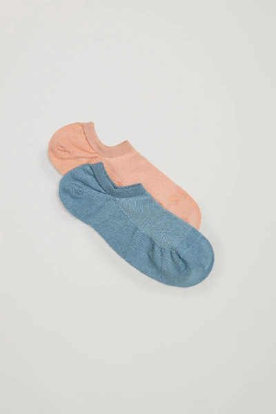 Shop Cos 2-pack Organic-cotton Socks In Turquoise