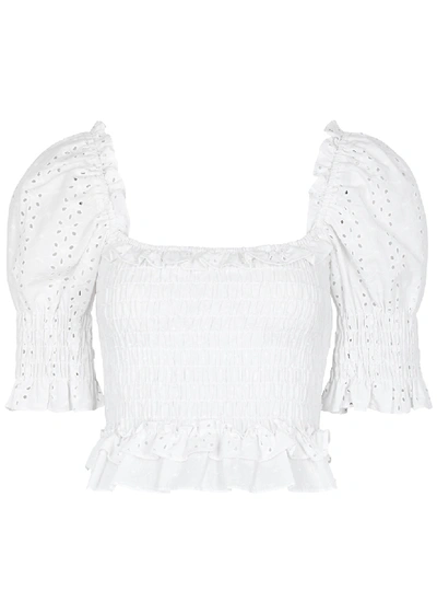 Shop Misa Abbey White Broderie Anglaise Top