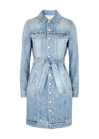 Shop Givenchy Blue Belted Denim Shirt Dress