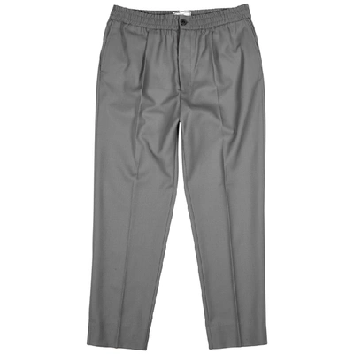 Shop Ami Alexandre Mattiussi Grey Tapered-leg Twill Trousers