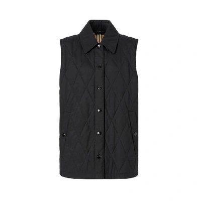 Shop Burberry Diamond Quilted Gilet In Black