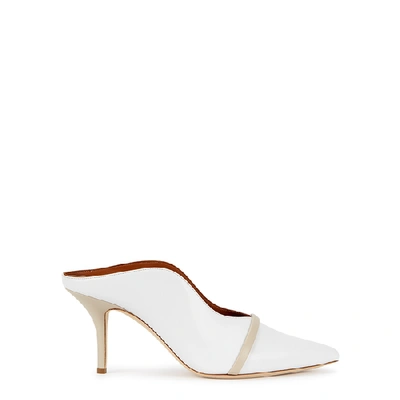 Shop Malone Souliers Constance 70 White Leather Mules