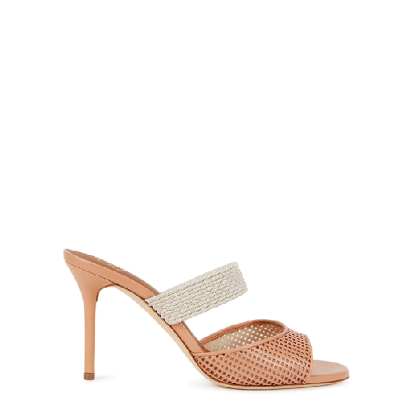 blush leather sandals