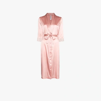 Shop La Perla Adele Silk Robe In Pink