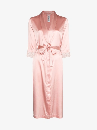 Shop La Perla Adele Silk Robe In Pink