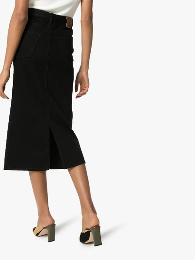 Shop Totême Bitti Denim Midi Skirt In Black