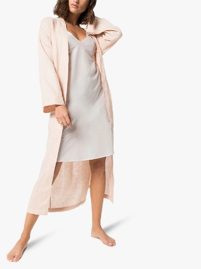 Shop Pour Les Femmes Knee-length Cotton Slip Nightdress In White