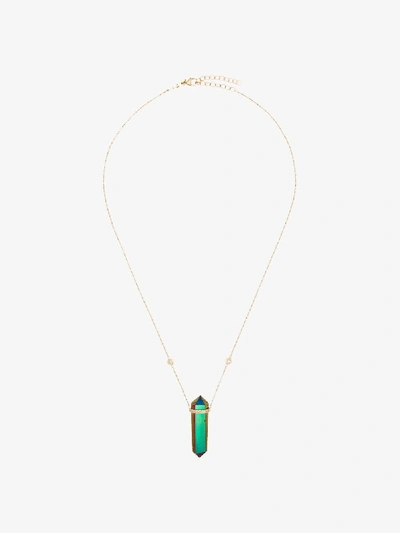 Shop Jacquie Aiche 14k Yellow Gold Crystal Diamond Necklace In Multicoloured