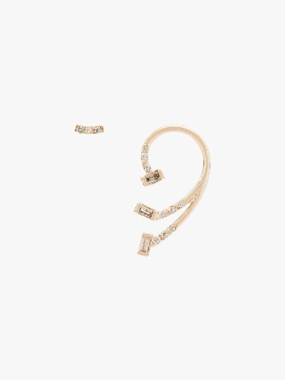 Shop Xiao Wang 14k Yellow Gold Gravity Diamond Earrings