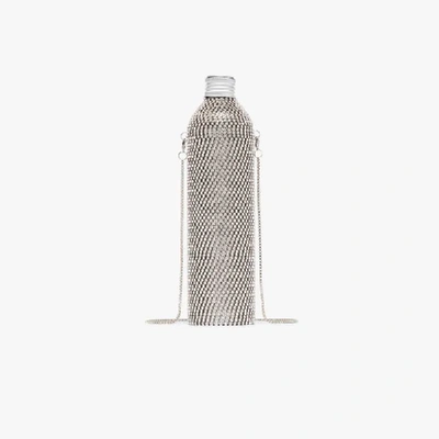 Shop Rosantica Silver Tone Crystal Embellished Water Bottle In Metallic