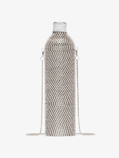 Shop Rosantica Silver Tone Crystal Embellished Water Bottle In Metallic