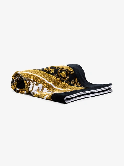 Shop Versace Multicoloured I Love Baroque Beach Towel In Schwarz