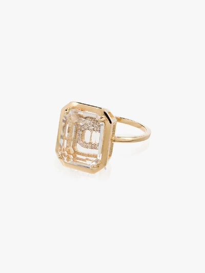 Shop Mateo 14k Yellow Gold Crystal Frame C Diamond Ring