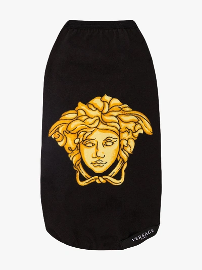 Shop Versace Medusa Print Dog T-shirt In Black