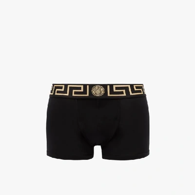 Shop Versace Greca Border Boxer Briefs In Black