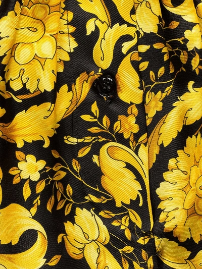 Shop Versace Baroque Print Pyjama Bottoms In Black