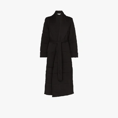 Shop Skin Sierra Quilted Cotton Robe In Black