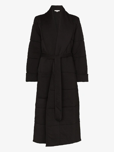 Shop Skin Sierra Quilted Cotton Robe In Black