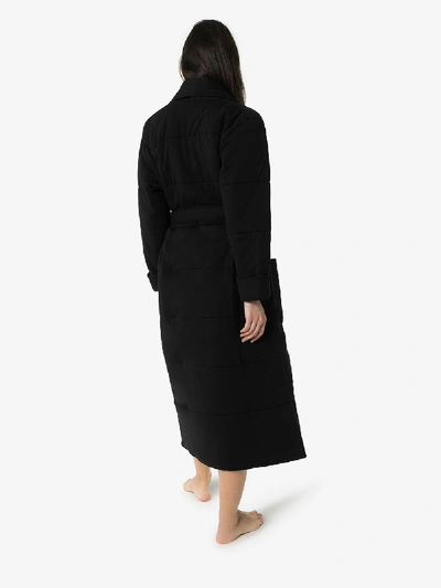 Shop Skin Sierra Quilted Cotton Robe In Black