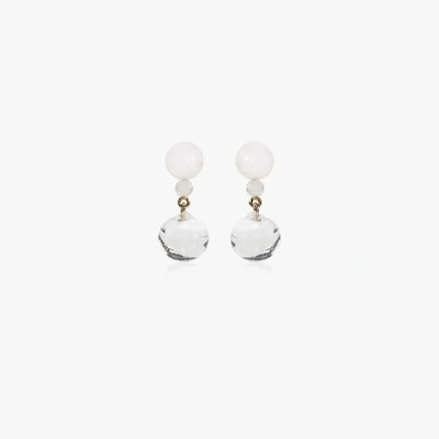 Shop Sophie Bille Brahe 14k Yellow Gold Guidecca Pearl Drop Earrings In White