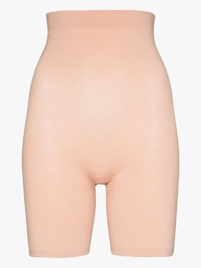 Shop Wolford Contour Control Shorts In Neutrals