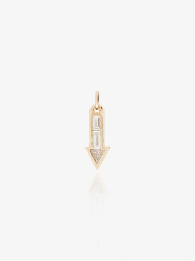 Shop Lizzie Mandler Fine Jewelry 18k Yellow Gold Diamond Arrow Charm In Metallic