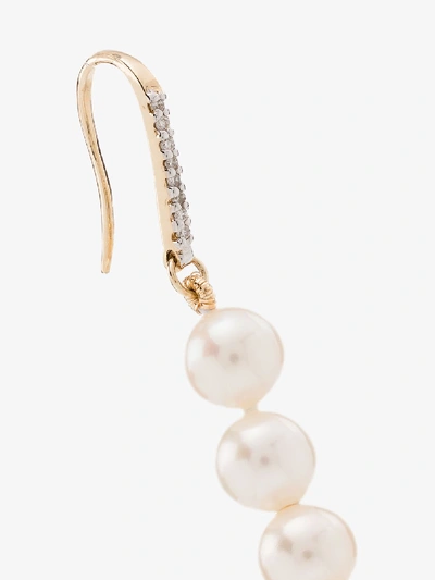 Mateo 14kt Gold Pearl And Diamond Drop Earrings In White Yellow Gold