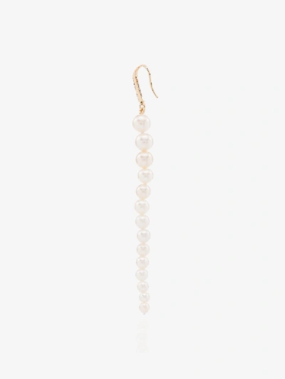 Mateo 14kt Gold Pearl And Diamond Drop Earrings In White Yellow Gold