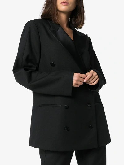 Shop Totême Loreo Tuxedo Blazer Jacket - Women's - Acetate/polyester/viscose In Black