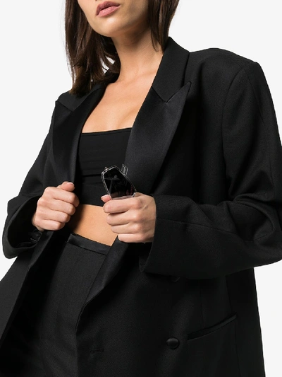 Shop Totême Loreo Tuxedo Blazer Jacket - Women's - Acetate/polyester/viscose In Black