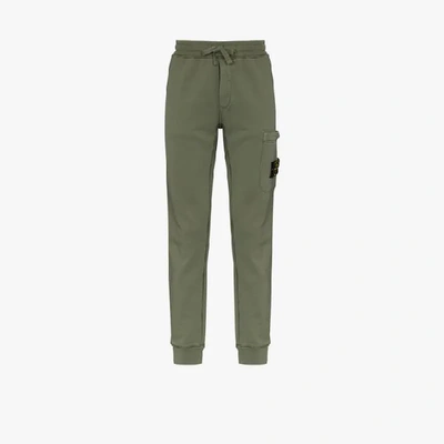 Shop Stone Island Cargo Cotton Sweatpants In Green