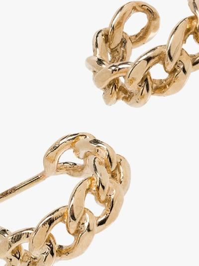 Shop Zoë Chicco 14kt Gold Medium Chain Huggie Hoop Earrings In Yellow Gold