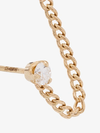 Shop Zoë Chicco 14k Yellow Gold Double Stud Chain Diamond Earring