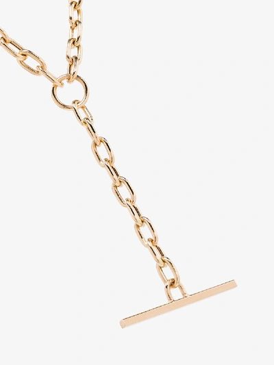 Shop Zoë Chicco 14kt Gold Link Bar Necklace In Yellow Gold