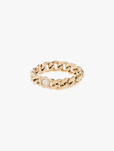 Shop Zoë Chicco 14k Yellow Gold Medium Curb Chain Diamond Ring