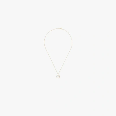 Mateo 14k Yellow Gold Crystal Frame L Initial Necklace In Yellow Gold