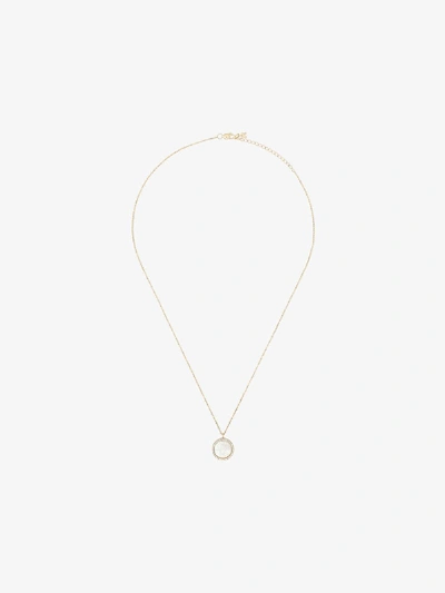 Mateo 14k Yellow Gold Crystal Frame L Initial Necklace In Yellow Gold