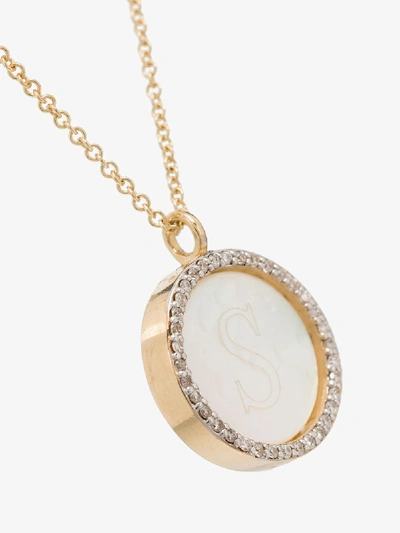 Mateo 14k Yellow Gold Crystal Frame L Initial Necklace In Yellow Gold