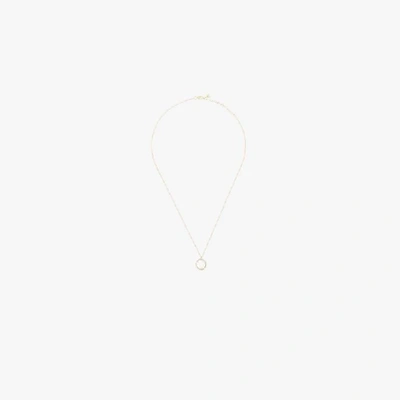 Shop Mateo 14k Yellow Gold C Initial Pearl Diamond Necklace In Metallic