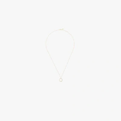 Mateo 14k Yellow Gold Crystal Frame L Initial Necklace In Metallic
