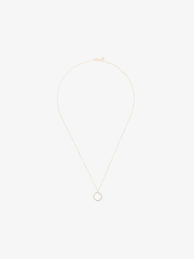 Mateo 14k Yellow Gold Crystal Frame L Initial Necklace In Metallic
