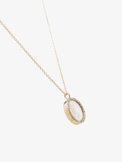 Mateo 14k Yellow Gold Crystal Frame L Initial Necklace In Metallic