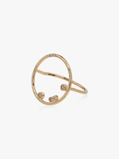 Shop Xiao Wang 14k Yellow Gold Gravity Circle Diamond Ring