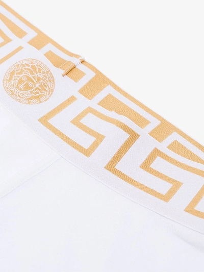 Shop Versace Greca Border Boxer Briefs In White