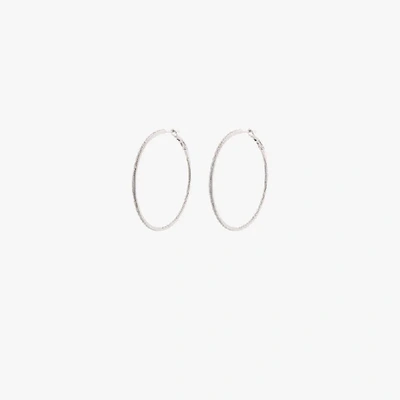 Shop Dana Rebecca Designs 14k White Gold Drd Large Hoop Diamond Earrings In Metallic