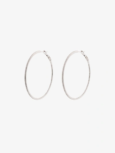 Dana Rebecca Designs 14k White Gold Drd Large Hoop Diamond Earrings In Metallic