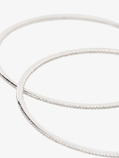 Dana Rebecca Designs 14k White Gold Drd Large Hoop Diamond Earrings In Metallic