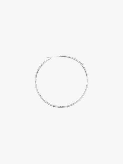 Dana Rebecca Designs 14k White Gold Drd Large Hoop Diamond Earrings In Metallic
